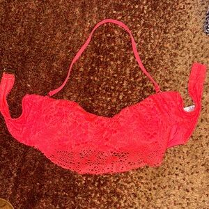 Mossimo Supply Co. Bright Coral Lace Bikini Top